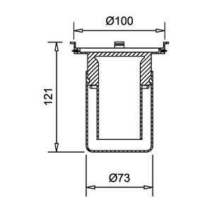 Frost removable bottle trap - 75mm seal