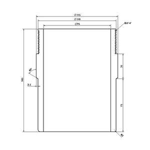 Frost PVC spigot adaptor BSP4 to 110mm plastic, extends 110mm