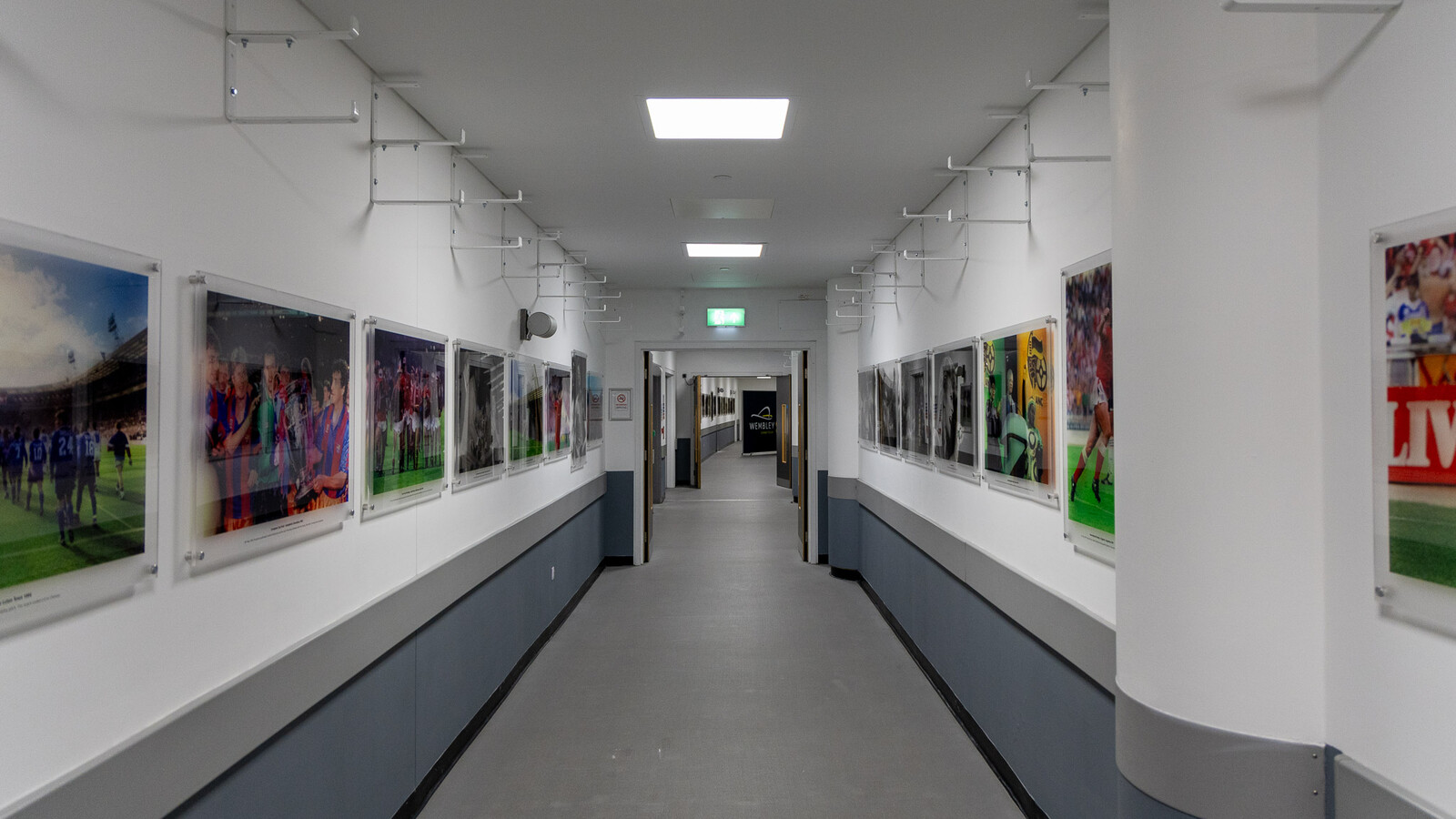 Wembley Stadium photo-lined corridor 