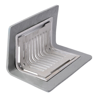 Frost Parapet assembly, 90 deg grate, small sump body cast iron 2-way outlet BSP4