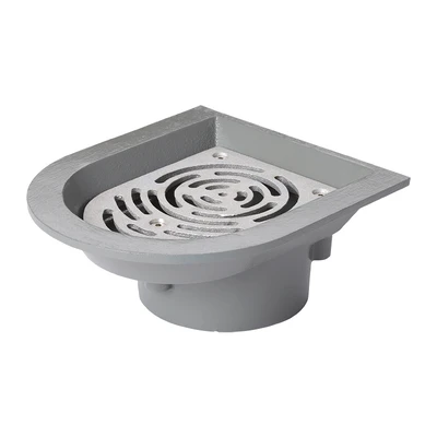 Frost Balcony outlet, aluminium grating and small sump body, vertical outlet BSP3" Internal (Female) Thread