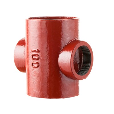 100mm Halifax HS Double Opposed Boss Pipe 88deg; Red