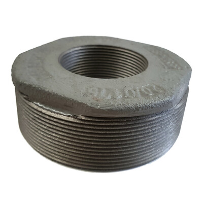 Frost 4" X 3" BSP Black Malleable Iron Threaded Reducing Bush