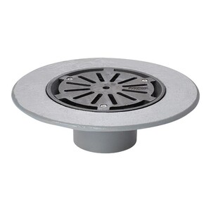 Frost Floor drain assembly medium duty cast iron grating circular, medium sump body cast iron vertical outlet 4" BSP