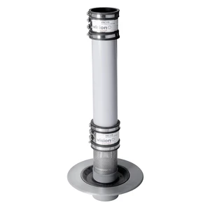 Frost Planter drain, clamp stainless steel gravel guard, 2 fast fit couplings and pvc stand pipe, medium sump body cast iron body, 100mm Spigot outlet