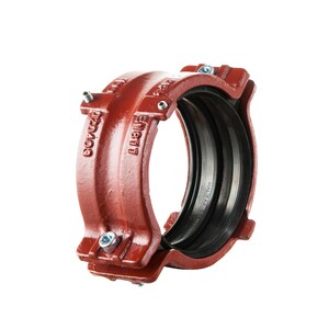 100mm Halifax HS Ductile Iron Coupling with Continuity; Red