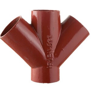 100x100mm Halifax HS Double Branch 45deg; Red