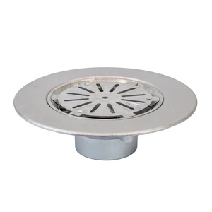 Frost Aluminium Cold Roof drain assembly - aluminium grating, fixed 240mm circular, medium sump body with clamp, vertical threaded outlet 4" BSP